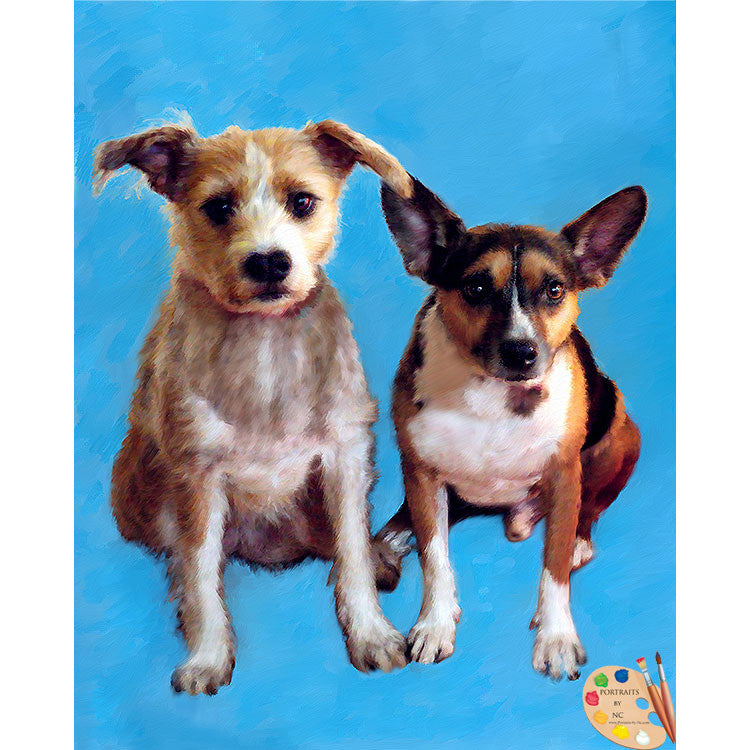 Two Mutts Dog Painting 401