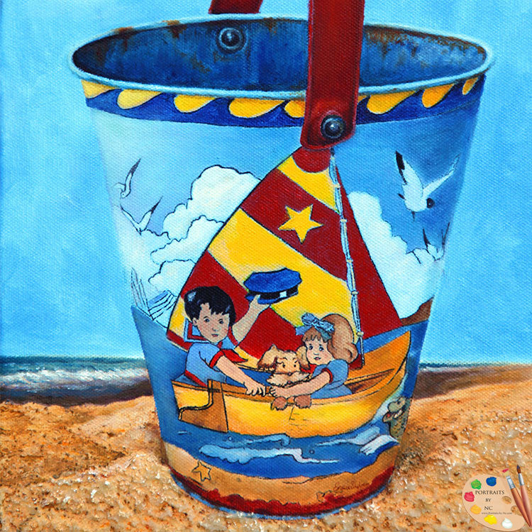 Painting of Vintage Sand Bucket 157