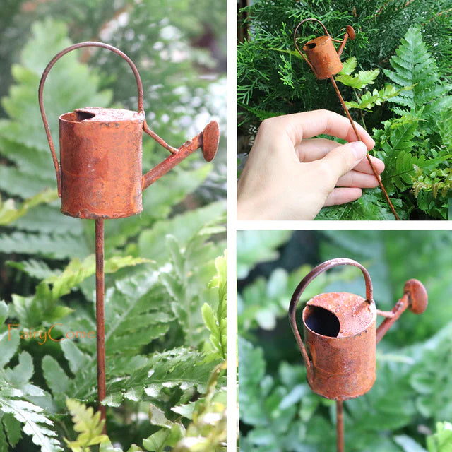 Miniature Rusty Vintage Water Can Pick - 1/12 Scale Miniature Garden Accessory