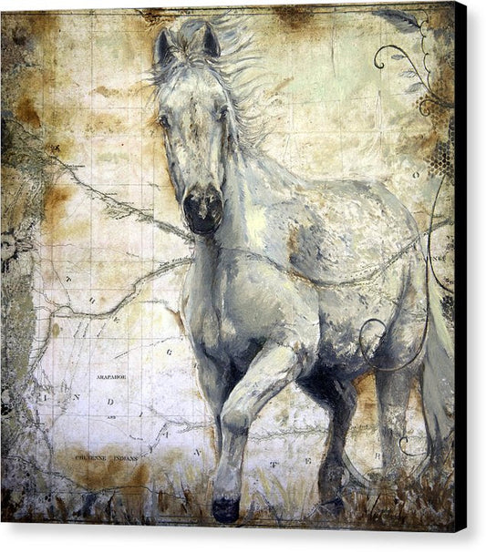 Stretched Canvas Print - Whispers Across the Steppe - Horse Print