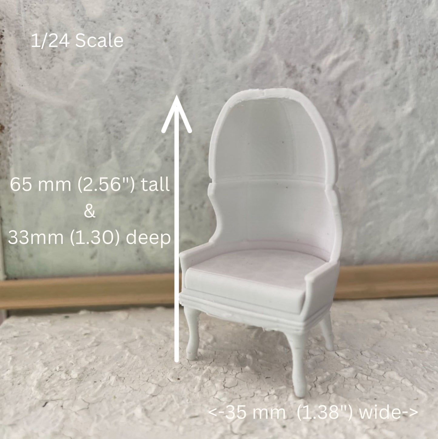 1/24 scale white balloon chair