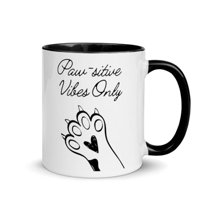 Paw-sitive Vibes Only Mug Black handle