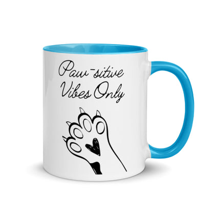 Paw-sitive Vibes Only Mug with Color Inside