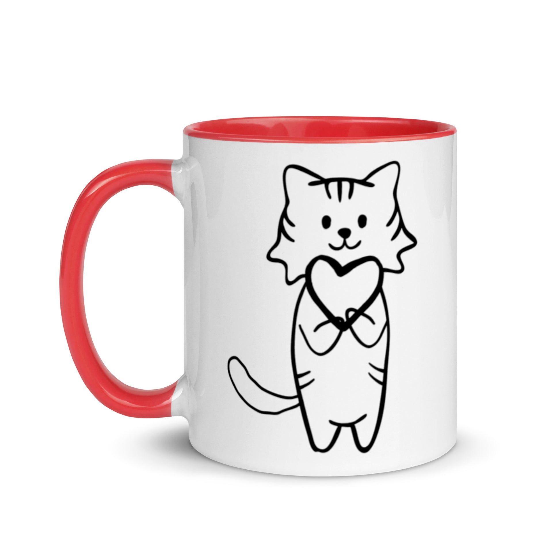 Paw-sitive Vibes Only Mug red with cat
