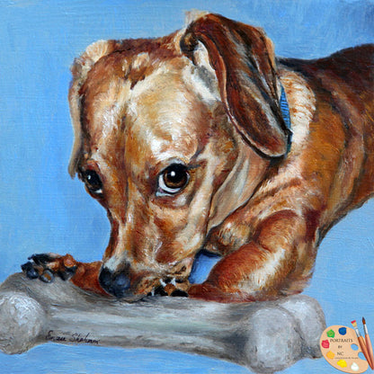 Wiener Dog Portrait Love them Bones 161