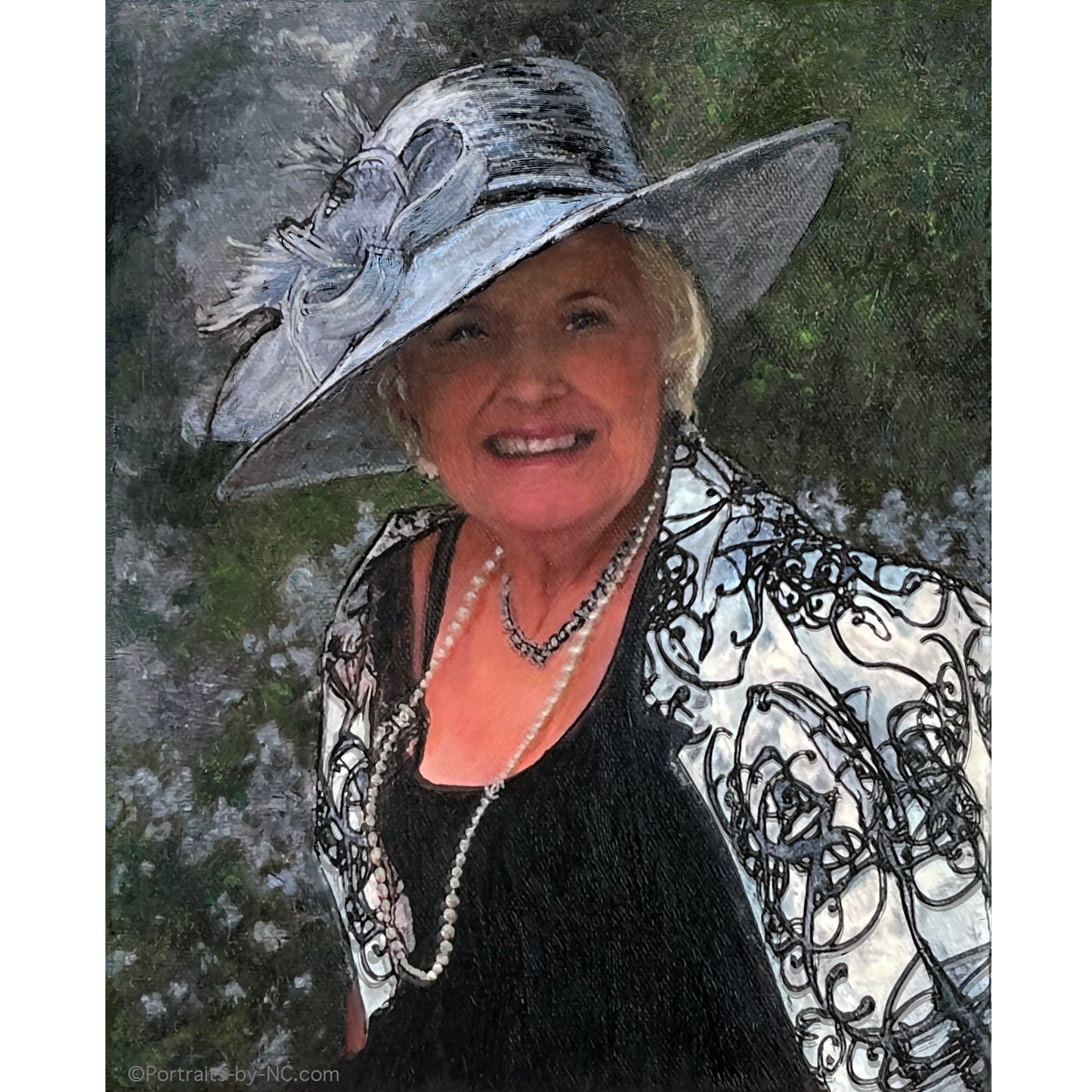 Custom Oil Portrait of Elderly Woman in Hat
