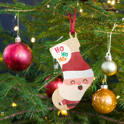 Wooden ornaments - HO HO HO Santa