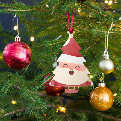 Wooden ornaments - HO HO HO Santa